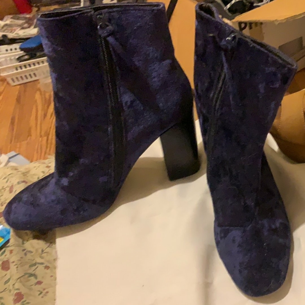 Blue Velvet Booties